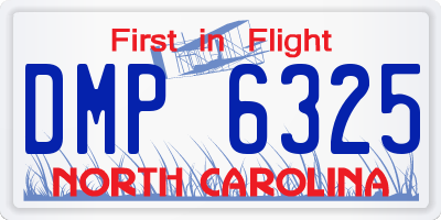 NC license plate DMP6325