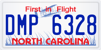 NC license plate DMP6328