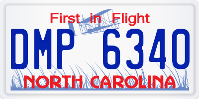 NC license plate DMP6340