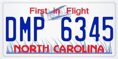 NC license plate DMP6345