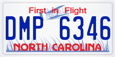 NC license plate DMP6346