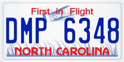 NC license plate DMP6348