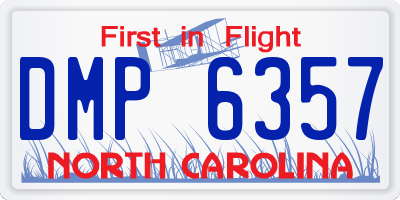 NC license plate DMP6357