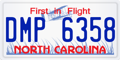 NC license plate DMP6358