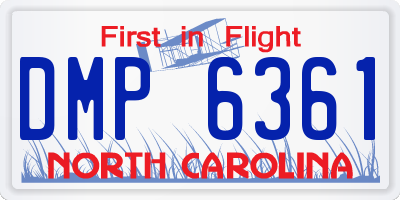 NC license plate DMP6361