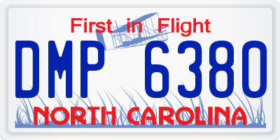 NC license plate DMP6380