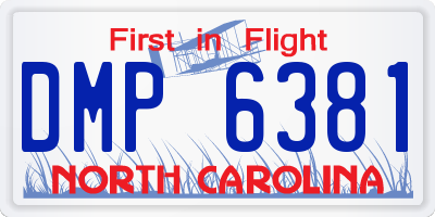 NC license plate DMP6381