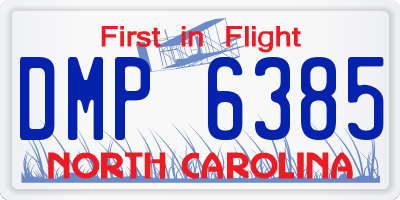 NC license plate DMP6385