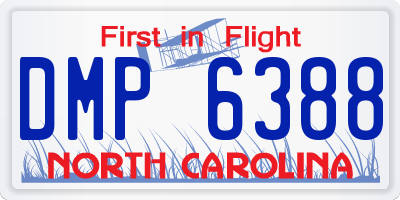 NC license plate DMP6388