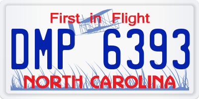 NC license plate DMP6393