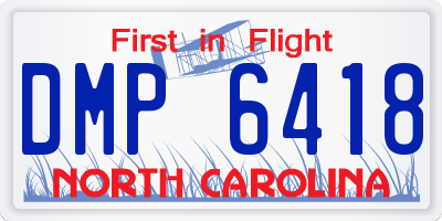 NC license plate DMP6418