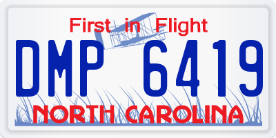 NC license plate DMP6419