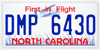 NC license plate DMP6430
