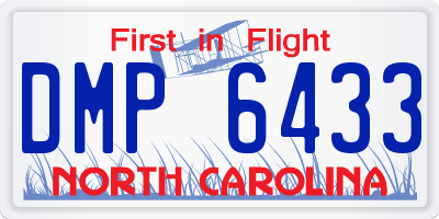 NC license plate DMP6433