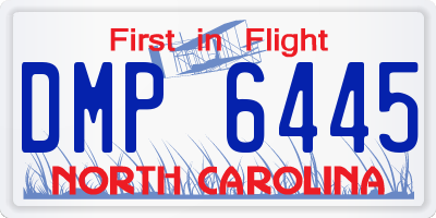 NC license plate DMP6445