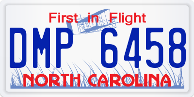 NC license plate DMP6458