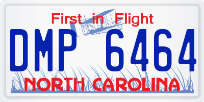 NC license plate DMP6464