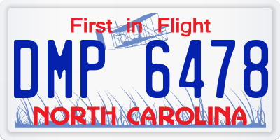 NC license plate DMP6478