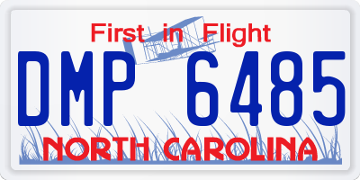 NC license plate DMP6485