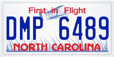 NC license plate DMP6489