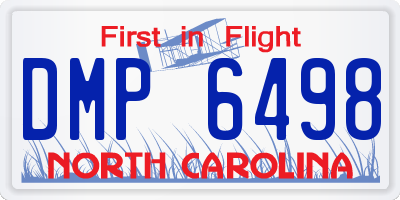 NC license plate DMP6498