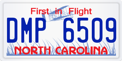 NC license plate DMP6509