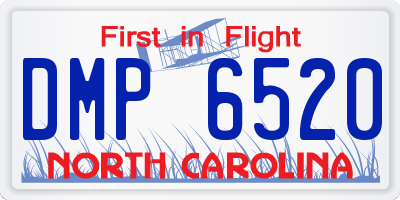 NC license plate DMP6520