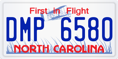 NC license plate DMP6580