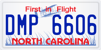 NC license plate DMP6606