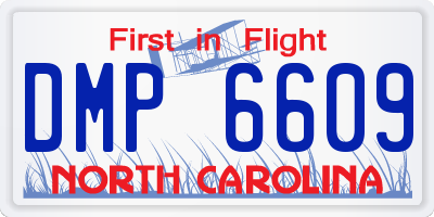 NC license plate DMP6609