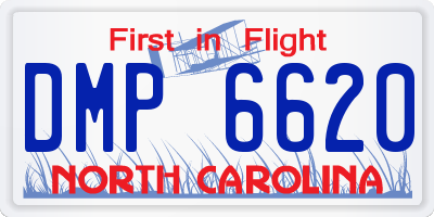 NC license plate DMP6620