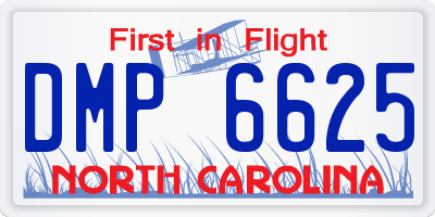 NC license plate DMP6625