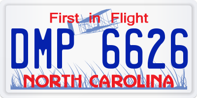 NC license plate DMP6626