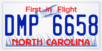 NC license plate DMP6658