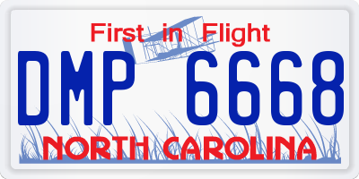 NC license plate DMP6668