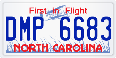 NC license plate DMP6683