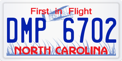 NC license plate DMP6702