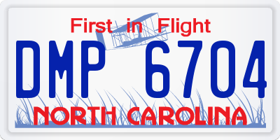 NC license plate DMP6704