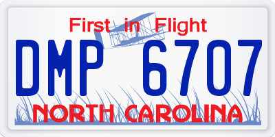 NC license plate DMP6707