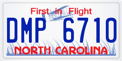 NC license plate DMP6710