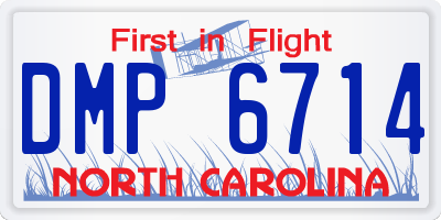 NC license plate DMP6714