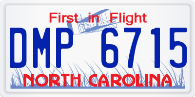 NC license plate DMP6715