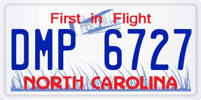 NC license plate DMP6727