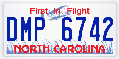 NC license plate DMP6742