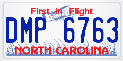 NC license plate DMP6763