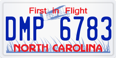 NC license plate DMP6783