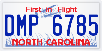 NC license plate DMP6785