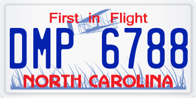 NC license plate DMP6788