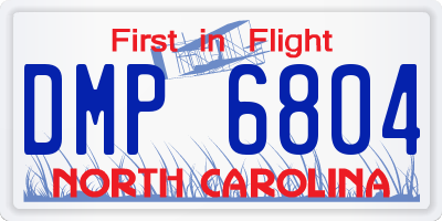 NC license plate DMP6804