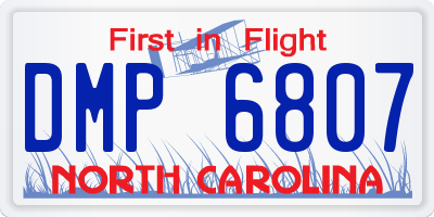 NC license plate DMP6807